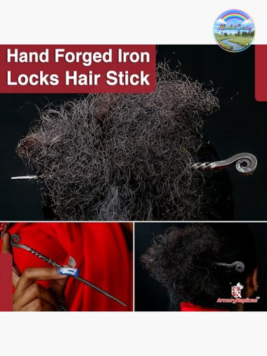 Forged Iron Twisted Spiral Hair Stick - Medieval Hair Pin for Everyday Wear